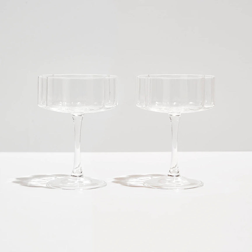 WAVE COUPE GLASSES | SET OF TWO