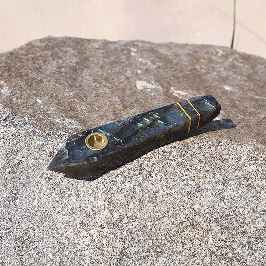 LABRADORITE GALAXY GEMSTONE PIPE